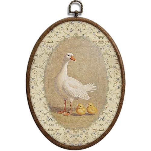 Vintage White Hydrangea Oval Wall Art, Spring Floral Flowers Oval Framed Wall Art, Waterproof Cottage Core Home Decor for Western Farmhouse Bedroom Living Room, Home Retro Decor Products, 16