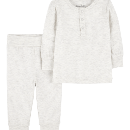 Grey Baby 2-Piece PurelySoft Outfit Set - Grey | Carter’s Oshkosh Canada