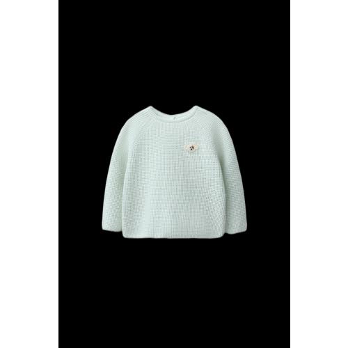 EMBROIDERED DOG PURL KNIT JUMPER - Aquamarine | ZARA United States