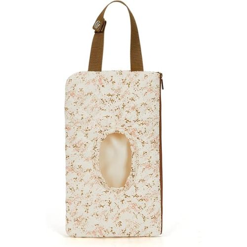 Quilted Baby Wipe Holder Quilted Wipe Pouch Portable Hanging Floral Wet Wipes Bag for Car, Stroller (Pink 3)