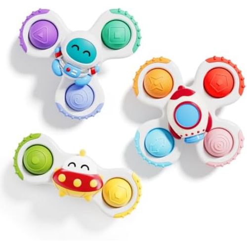 Pop Suction Cup Spinner Airplane Travel Toys for 1 Year Old Boy Girl