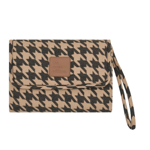 Black Houndstooth Linen Change Mat