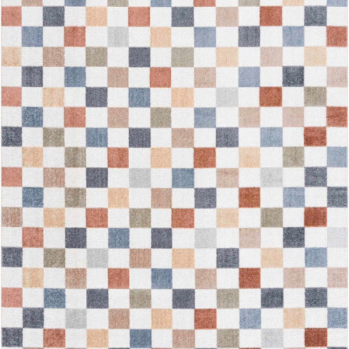 Alie Colorful Checkered Washable Rug | Colorful Checkered Rug