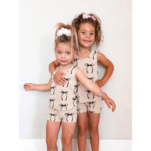 Tank + Biker Two Piece Set in Lana (Bows)