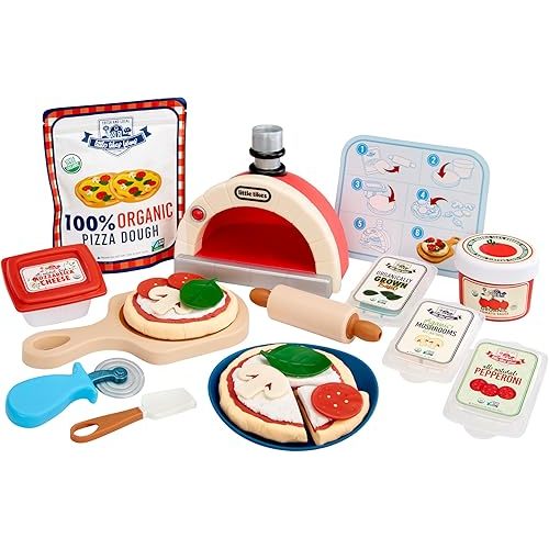 Little Tikes Creative Chefs Pizza Kit with Special Make-It Mix Play Sand, 18+ Accessories, Realistic Pretend Play Chef, Boys, Girls, Ages 3+