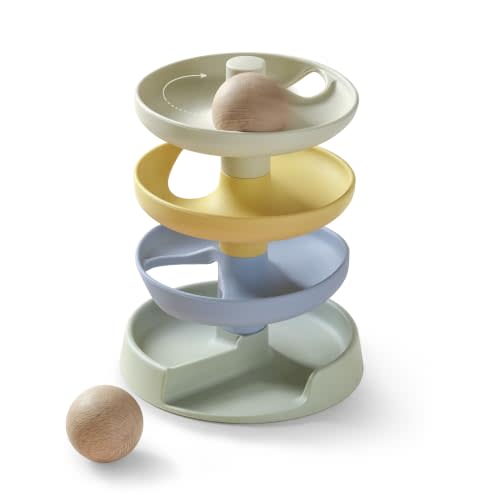 Mitico Montessori Ball Drop Toy, Silicone Spiral Tower for Babies 10M+ | Develops Fine Motor Skills, Encourages Cause-and-Effect Learning, Supports Hand-Eye Coordination, Food-grade Silicone