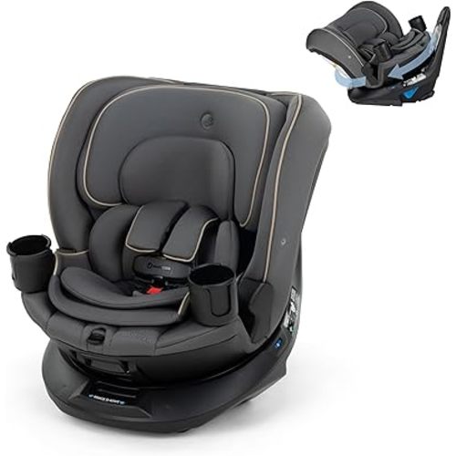 Maxi-COSI Andi 360 Rotating All-in-One Baby Convertible Car Seat, Rear Facing, Forward Facing Infant Toddler Booster, Easy Rotation, Tension System, Harness Adjust, Escargot