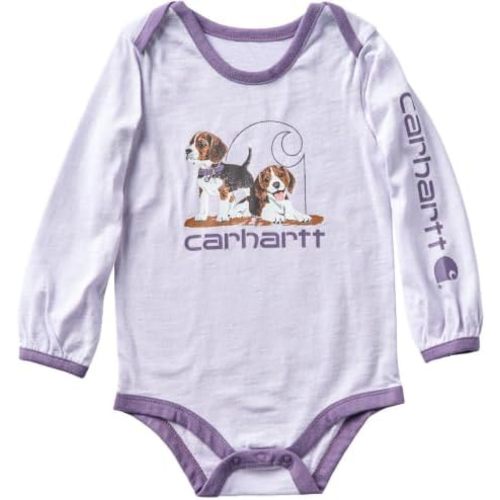 Carhartt Kid's CA7227 Long-Sleeve Puppies Bodysuit - Girls