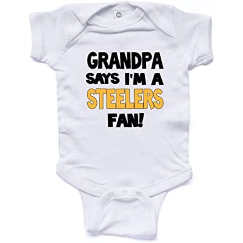 NanyCrafts Baby's My Grandpa Says I'm a Steelers Fan Bodysuit, Baby Steelers Fan