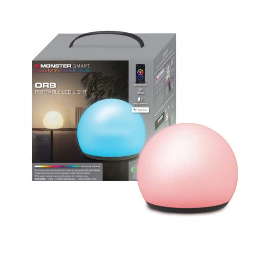 Smart 7" Portable Outdoor Multi-Color LED Light Orb, Rechargeable, Voice Control, IP66 Weather & Water Resistant