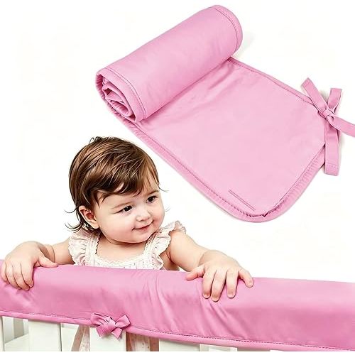 Tollder Proofing Edge Protector for Teething Edge Protector Strip Sharp Edge Wrap Cover Sets,Corner Bed Rail Bumpers for Furniture,Bed Rail Covers for Teething (Pink-4pc)