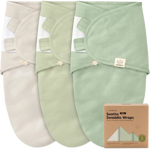3-Pack Organic Swaddles for Newborns, Baby Sleep Sacks 0-3 Months - Baby Swaddle Wrap, Newborn Wearable Blanket, Infant Sleep Sack for Girls, Boys, Soft & Snug, Large Hook & Loop Closure (Willow)