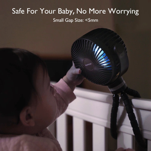 USB Rechargeable Handheld Cooling Fan for Travel - Black