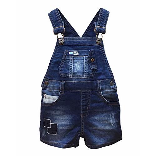 KIDSCOOL SPACE Baby & Little Girls/Boys Summer Shorts,Adjustable Jean Shortall Overalls