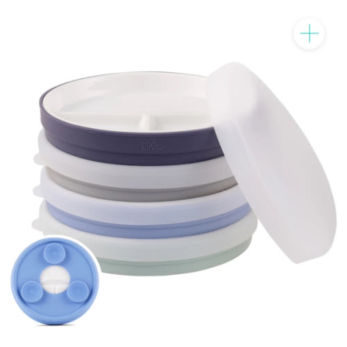 6.7"/16cm Porcelain Divided Plates Suction Sleeve + Lids