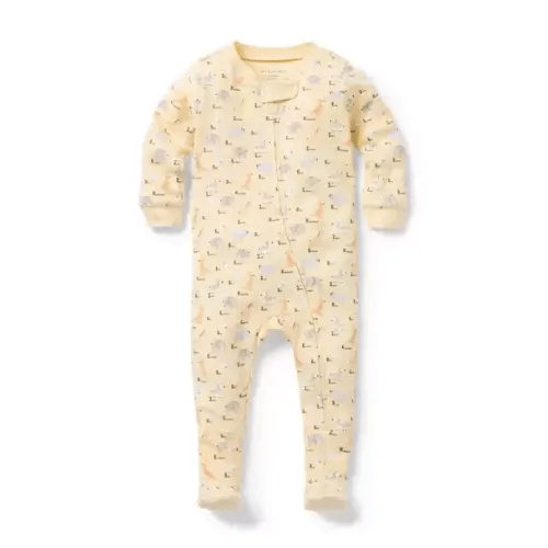 Baby Pastry Cream Zoo Animals Baby Organic Cotton Zoo Animals Footed Pajama by Janie and Jack