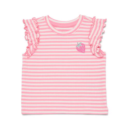 Wonder Nation Baby Girls Tee with Flutter Sleeves, Sizes 0-24 Months