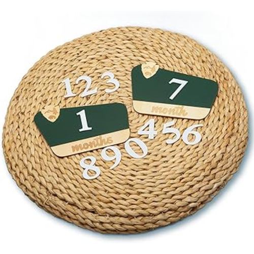 National Park Baby Milestone Markers - Wooden Monthly Signs for 1-12 Months, Interchangeable Nature-Themed Growth Tracker, Rustic Nursery Decor, Woodland Baby Announcement Board, Photoshoot Props