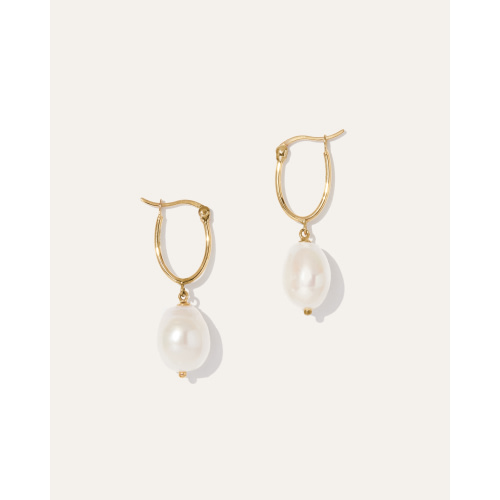 Organic Freshwater Cultured Pearl Hoops | Quince in Gold Vermeil