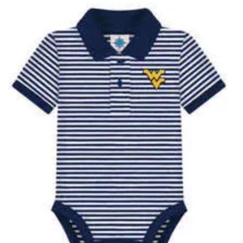West Virginia Mountaineers Striped Polo Bodysuit | College Baby