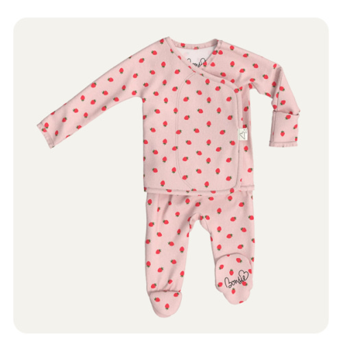 Footie - Strawberries – Bonsie Skin to Skin Babywear