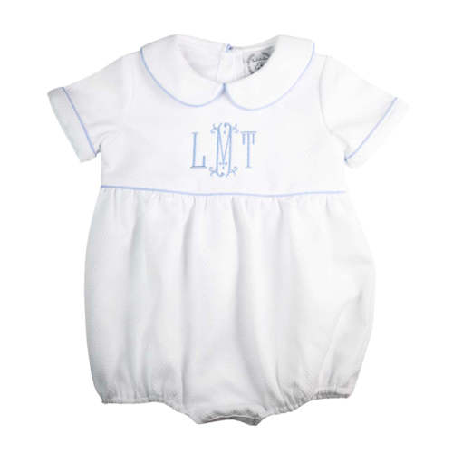White & Blue Honeycomb Boy Bubble – The Bella Bean