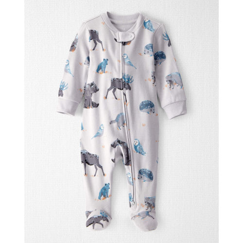 Baby Organic Cotton Sleep & Play Pajamas in Midnight Forest Print - Little Planet | Carter's