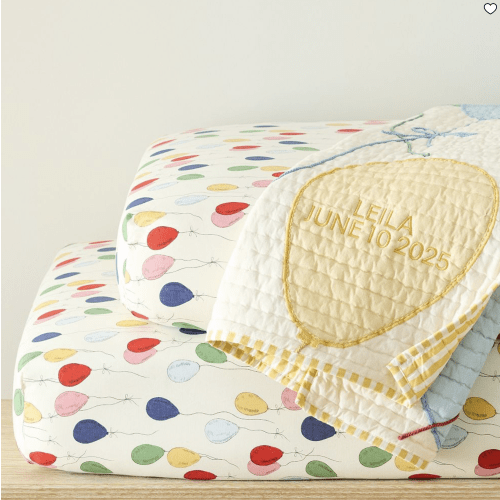 Pink Chicken Balloons Fitted Crib Sheet | West Elm