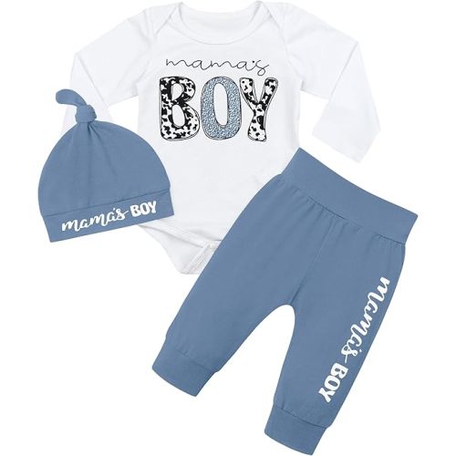Fommy Newborn Baby Boy Clothes New to The Crew Letter Print Romper+ Pants+Hat 3PCS Outfit