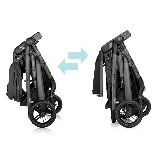Evenflo Pivot Suite Modular Travel System with LiteMax Infant Car Seat, Devon Gray