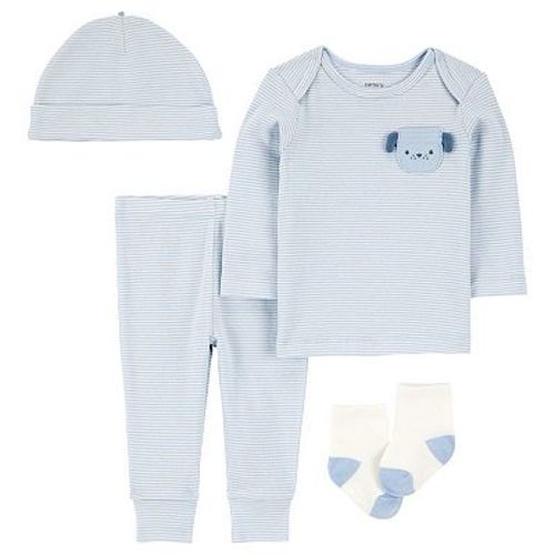 Baby Boy Carter's 4-pc. Puppy Print Top, Pant, Hat & Socks Set