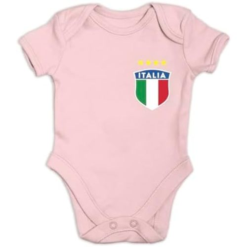lepni.me Personalised Soccer Baby Bodysuit Italy for Boy Girl with Name Number, Italian Flag, European Championship 2024