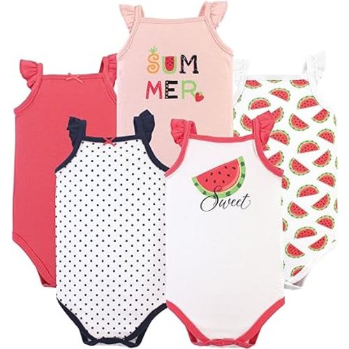 Hudson Baby Unisex Baby Cotton Sleeveless Bodysuits