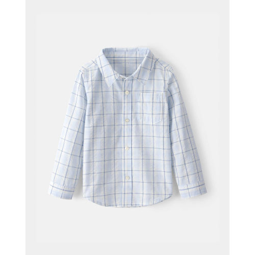 Toddler Boy Plaid Button-Down Shirt - Blue | Carter's