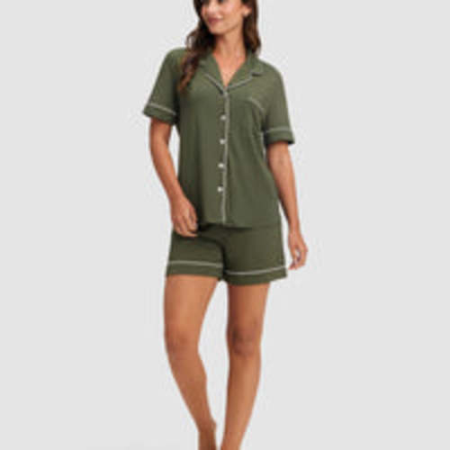 Women's Bamboo Stretch-Knit Short Sleeve Pajama Set | Cozy Earth
