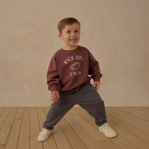 Toddler Juniper Shore Pullover Fleece Kickoff Crewneck Sweatshirt - Brown 12M