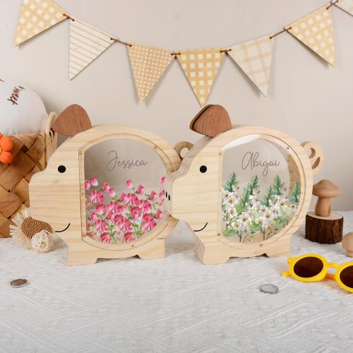 JULY Birth Flower Piggy Bank