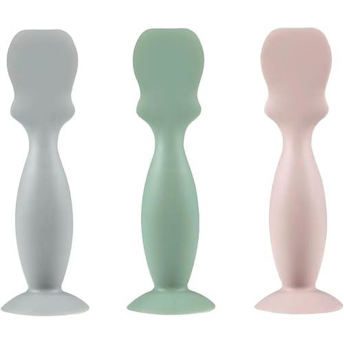 PandaEar 3 Pack Baby Diaper Cream Brush, Soft Silicone Diaper Cream Applicator Baby Butt Paste Spatula Brushes for Babies Infants Newborn (Grey,Green,Pink)