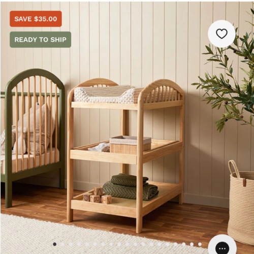 Archie 2 Shelf Change Table – Stylish Nursery by Mocka