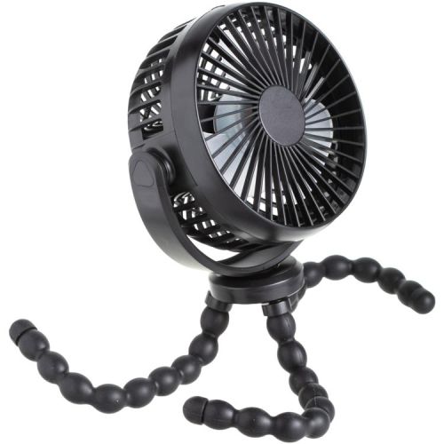 Portable Stroller Fan 3 Speed Rechargeable Flexible Tripod Clip-On Fan with Rotatable Design, for Car Seat, Crib, Bike, Treadmill, USB-C Wire Included