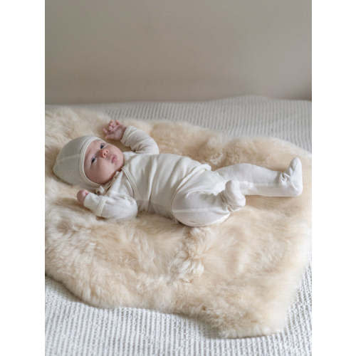 Sheepskin rug for baby care, honey