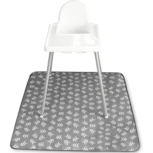 S&T INC. Splat Mat for Under High Chair, Water Resistant Floor Mat, 42 Inches by 42 Inches, Grey Scatter