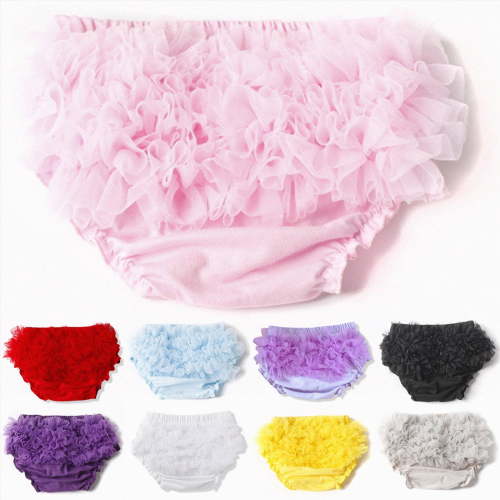 Nwiuh Toddler Infant Baby Girls Lace Ruffle Bloomers Elastic Cotton Tutu Briefs Panties Bottom Shorts (Sky Blue, 0-6 Months)