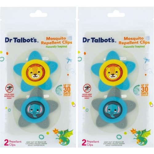 Dr. Talbot's Mosquito Clips for Baby & Toddler with Naturally Inspired Ingredients, Citronella & Lemongrass, DEET Free, Clips,2 Count (Pack of 2)