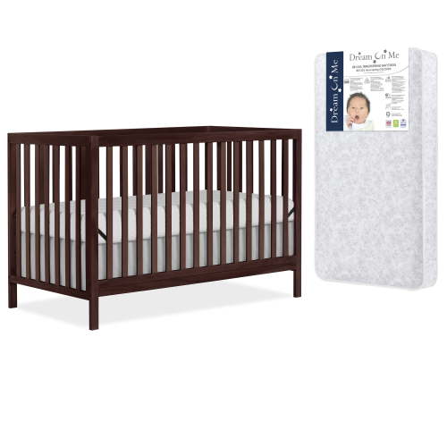 Dream On Me Synergy MOD 5-in-1 Convertible Crib in Espresso with Free Crib Mattress