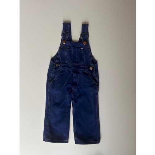 2T - Vintage Dark Blue Denim 100% Cotton Baby Kids Toddler Overalls - Denim cotton toddler overalls vintage toddler