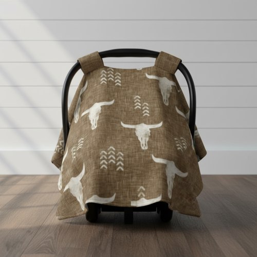 Brown Steer Western Carseat Tent