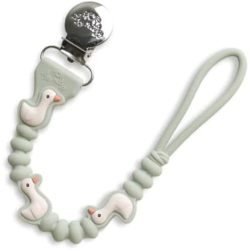 Itzy Ritzy Silicone Pacifier Clip, Baby Pacifier Holder Clip (Goose)