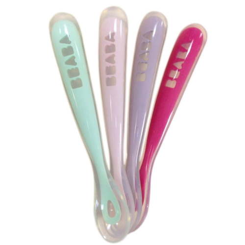Beaba First Stage Silicone Spoons-Set of 4 - Latte