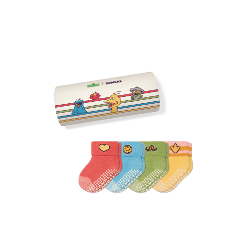 Sesame Street | Bombas Baby Gripper Sock 4-Pack (6-12 Months) Gift Box